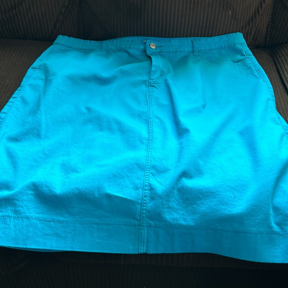 Jade Mackenzie ladies skirt size 22 length 26 inches color bluish green